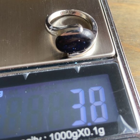 Blue sandstone silver midi California ring - Picture 3 of 4